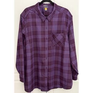 Eddie Bauer Women's Travex Classic Fit Plaid Flannel Shirt Size 3X  NWOT